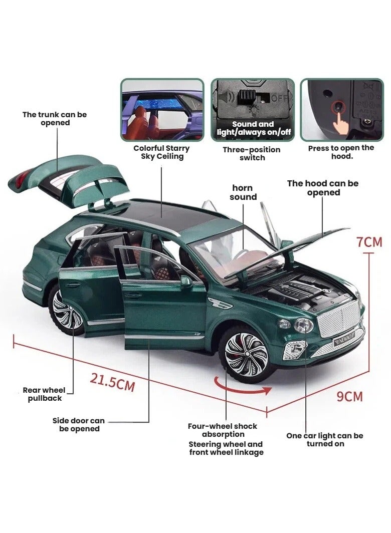 general Bentley Car Model - Openable Doors LED Front Rear Lights Pull Back Rear Wheels Realistic Luxury Scale Replica Ornament for Collection Play - Image 2